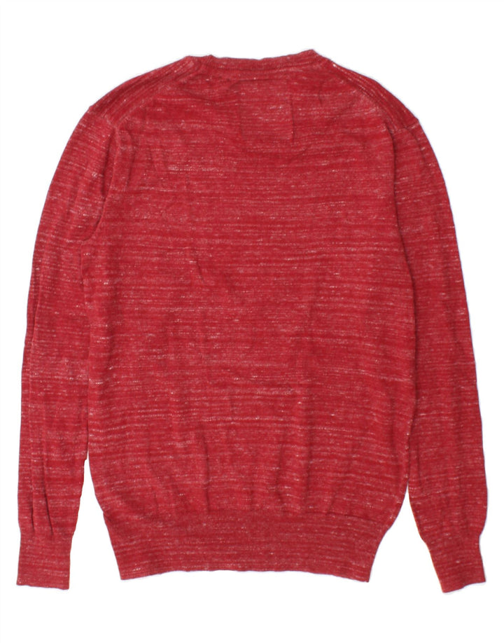 SUPERDRY Mens Crew Neck Jumper Sweater Medium Red Flecked Cotton Vintage Superdry and Second-Hand Superdry from Messina Hembry 