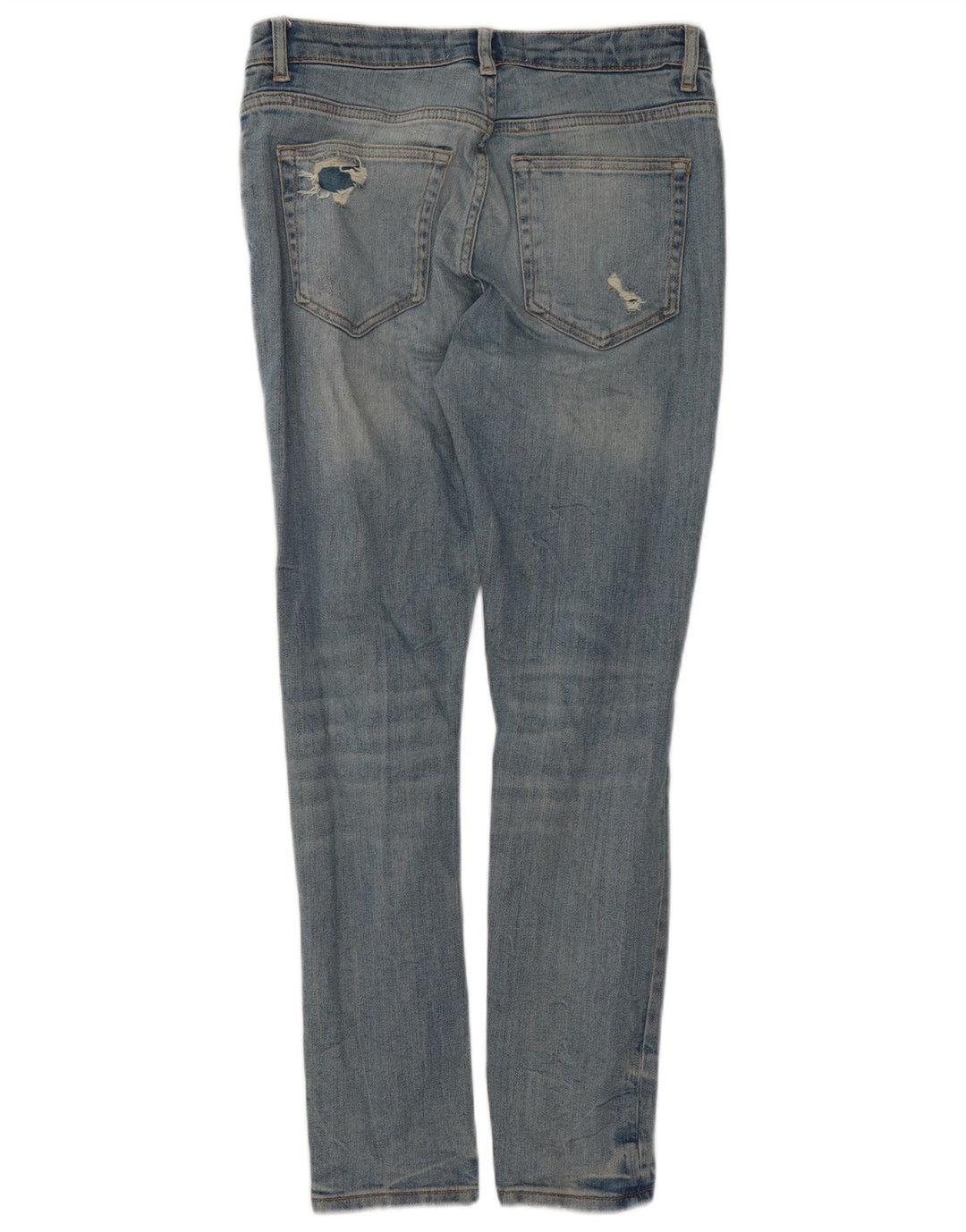 Zara Mens Distressed Slim Jeans EU 40 Médio W31 L29 Azul Algodão