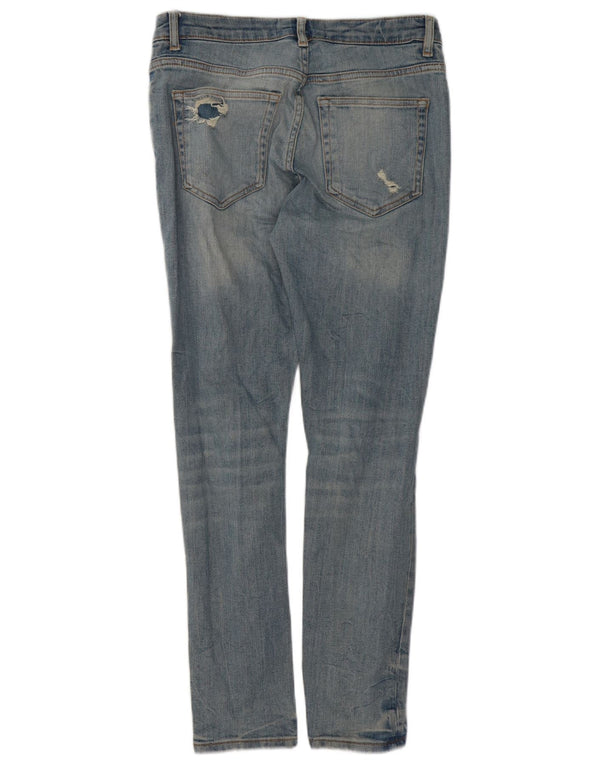 Zara Mens Distressed Slim Jeans EU 40 Médio W31 L29 Azul Algodão