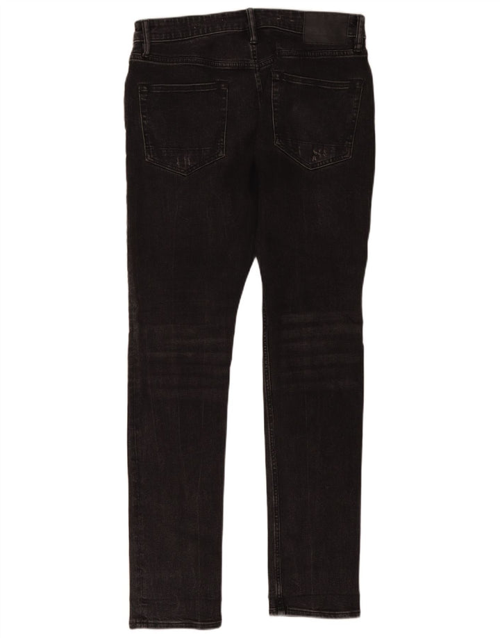 All Saints Jeans masculino desgastado slim W30 L32 algodão preto