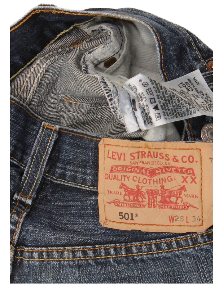 Shorts jeans feminino 501 da Levi's W28 algodão azul médio
