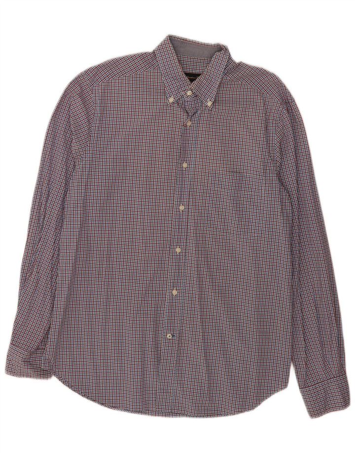 Camisa masculina Massimo Dutti grande xadrez azul