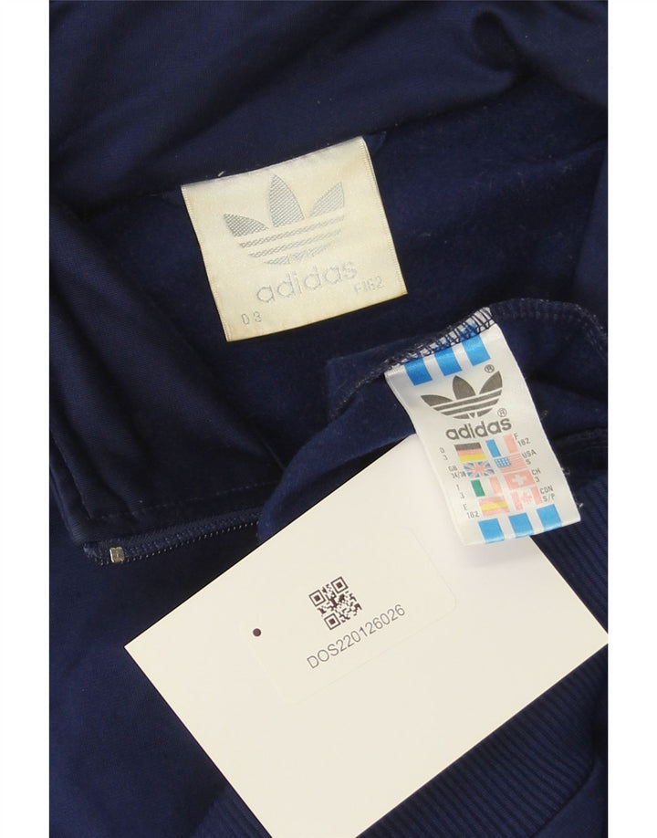 Adidas Womens Tracksuit Top Jacket UK 34/36 Pequeno Azul Marinho Poliéster