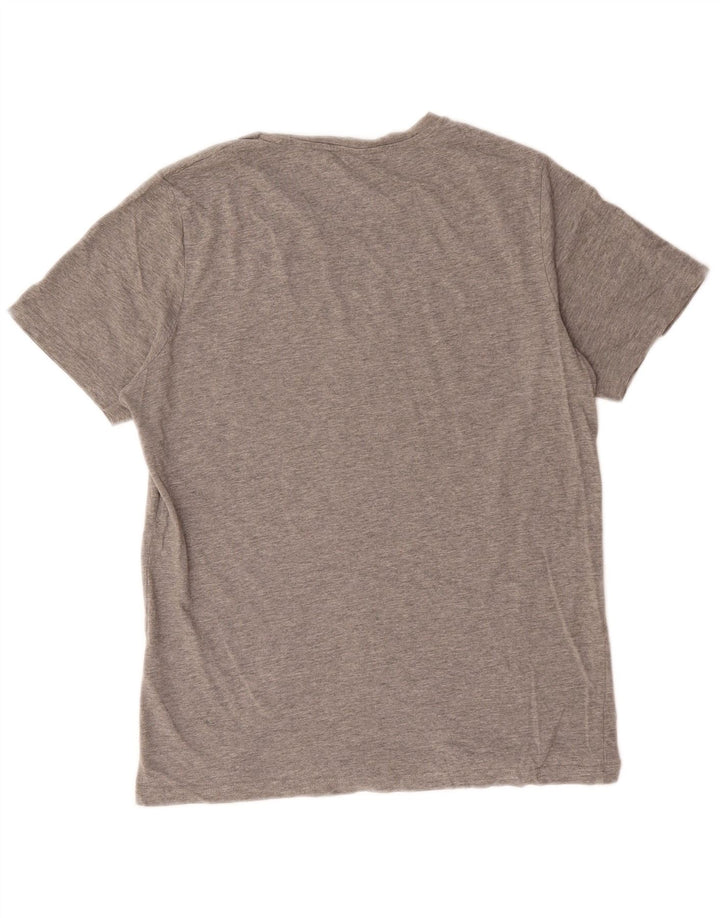 Camiseta gráfica masculina Jack & Jones algodão cinza médio