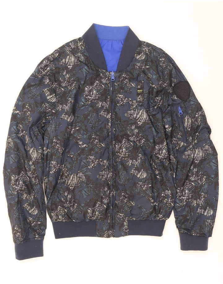 Jaqueta bomber reversível masculina Blauer UK 36 poliéster azul pequeno