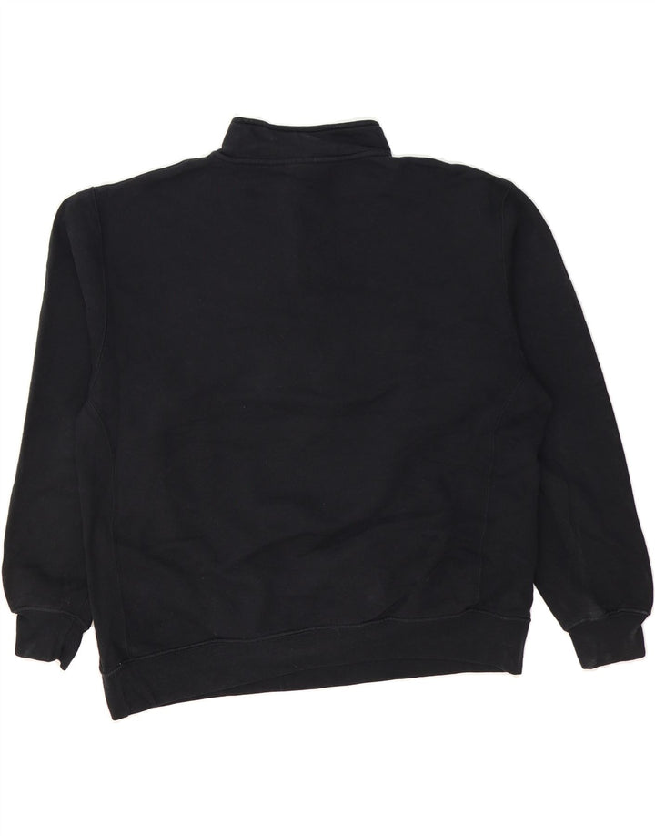 RUSSELL ATHLETIC Mens Zip Neck Sweatshirt Jumper XL Black Cotton Vintage Russell Athletic and Second-Hand Russell Athletic from Messina Hembry 