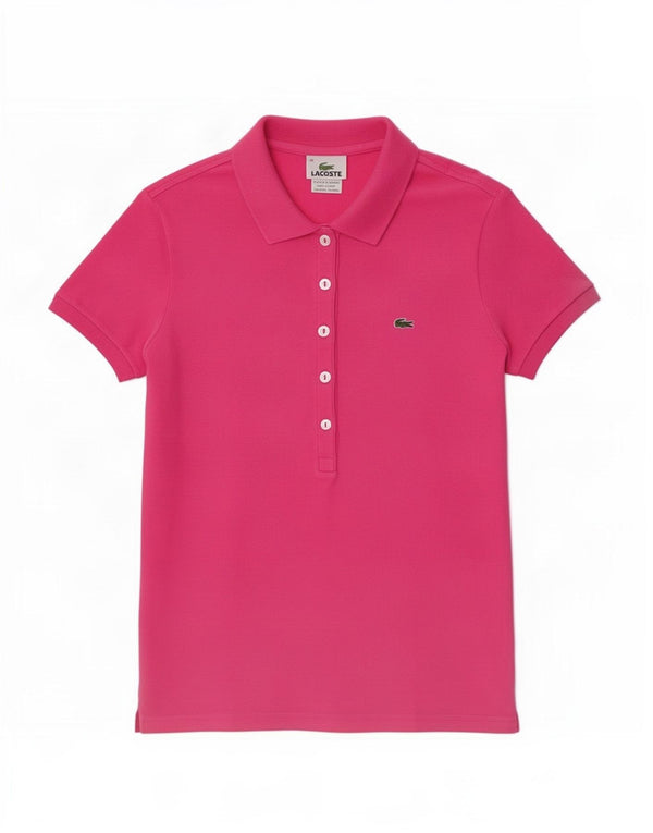 Polo feminino Lacoste EU 38 médio algodão rosa