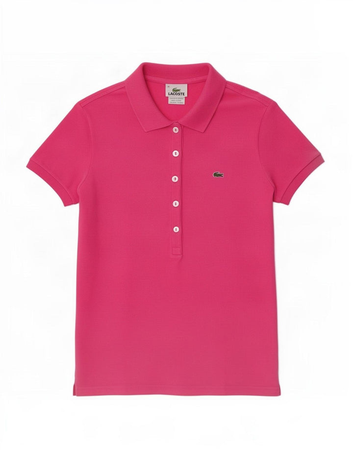 Polo feminino Lacoste EU 38 médio algodão rosa