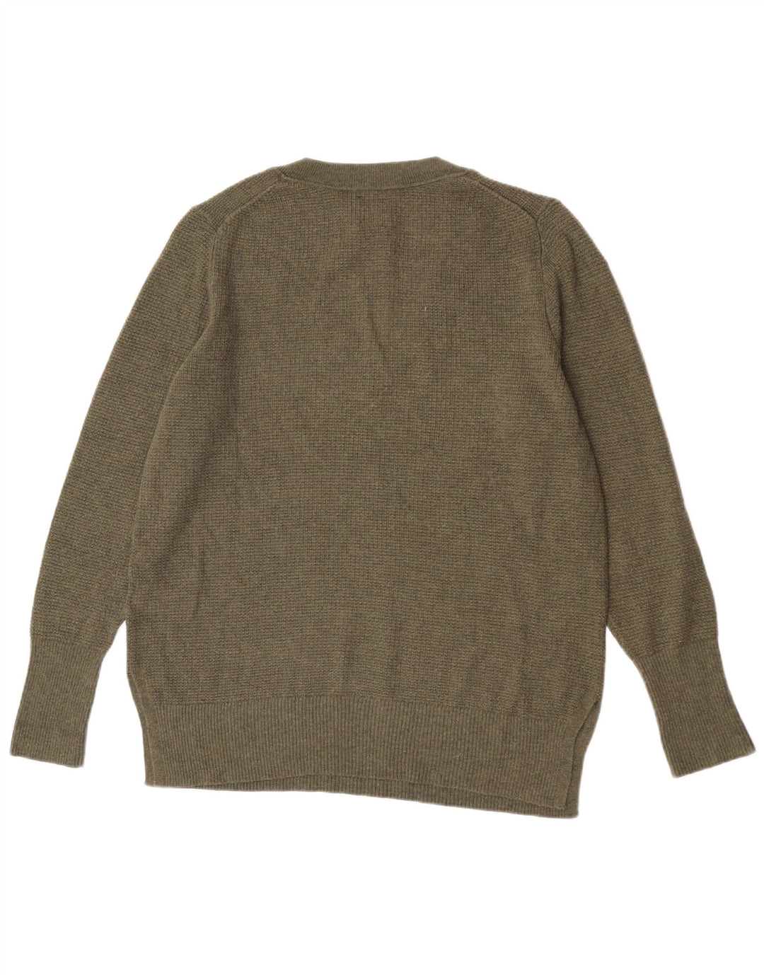 Suéter feminino Gap com decote em V Reino Unido 16 grande caqui nylon
