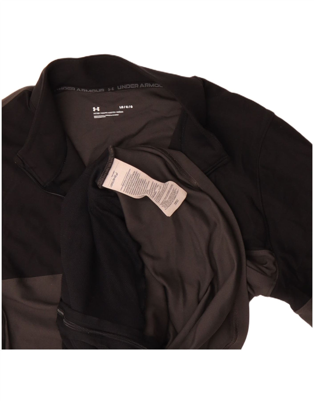 Under Armour Mens Treino Top Jacket Grande Poliéster Colorblock Preto