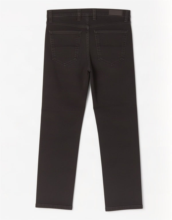 Calça jeans reta regular masculina Marks & Spencer W34 L29 algodão preto