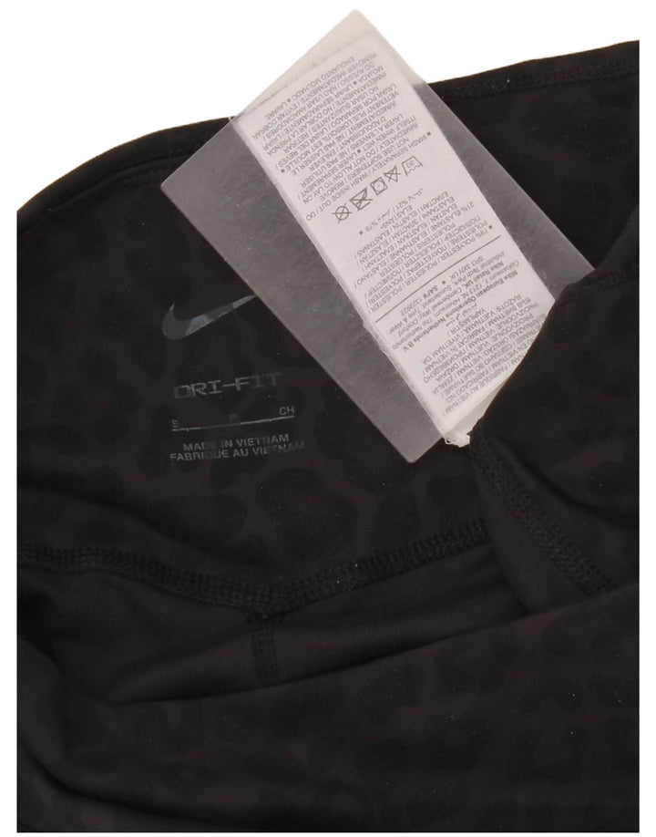 Nike Womens Dri Fit Leggings UK 10 Small Grey Animal Print Poliéster