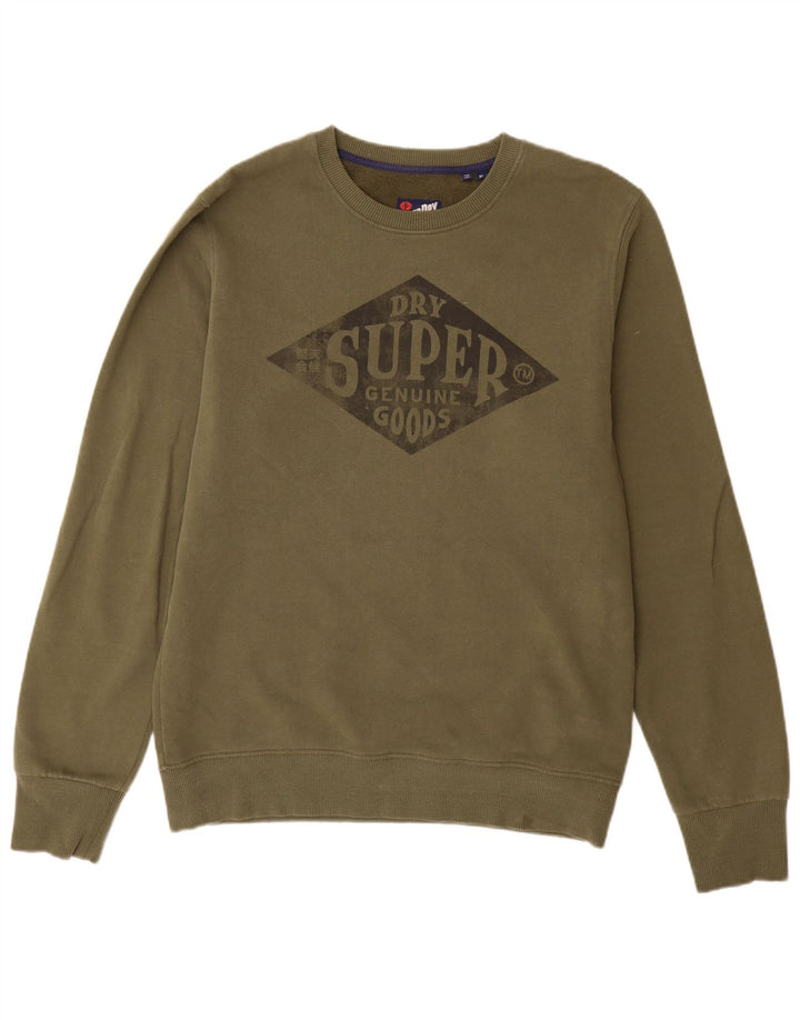 Superdry Mens Graphic Moletom Jumper XL Algodão Cáqui