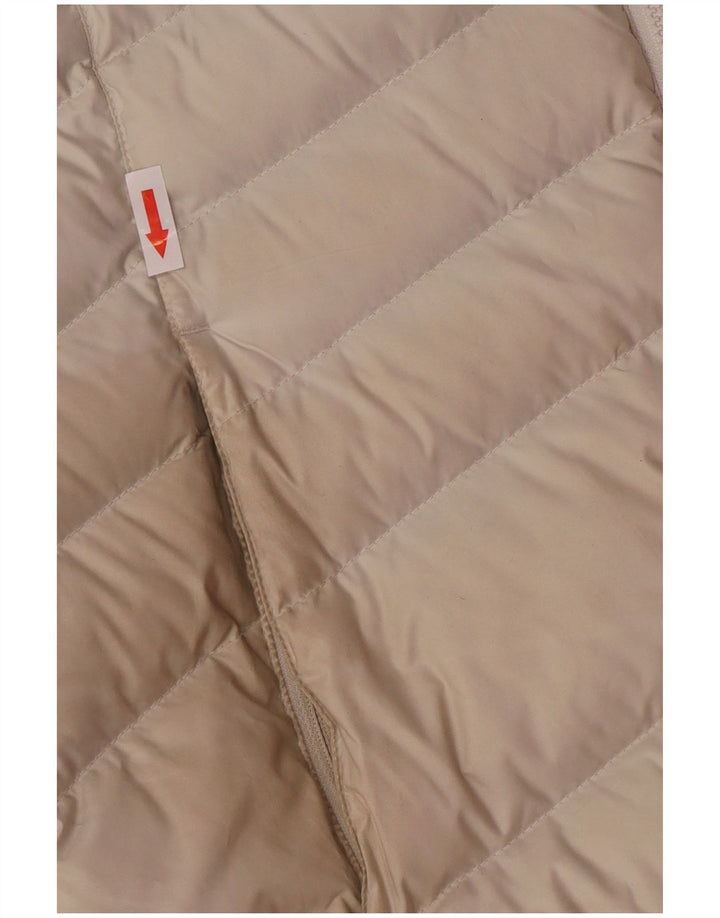 Casaco acolchoado com capuz feminino Marmot UK 10 pequeno poliéster esbranquiçado