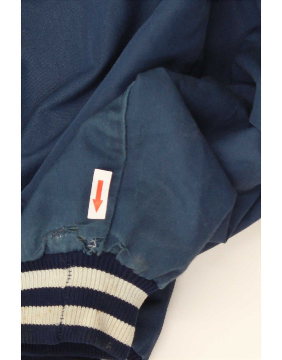 Jaqueta vintage masculina gráfica do time do colégio UK 44 2XL azul