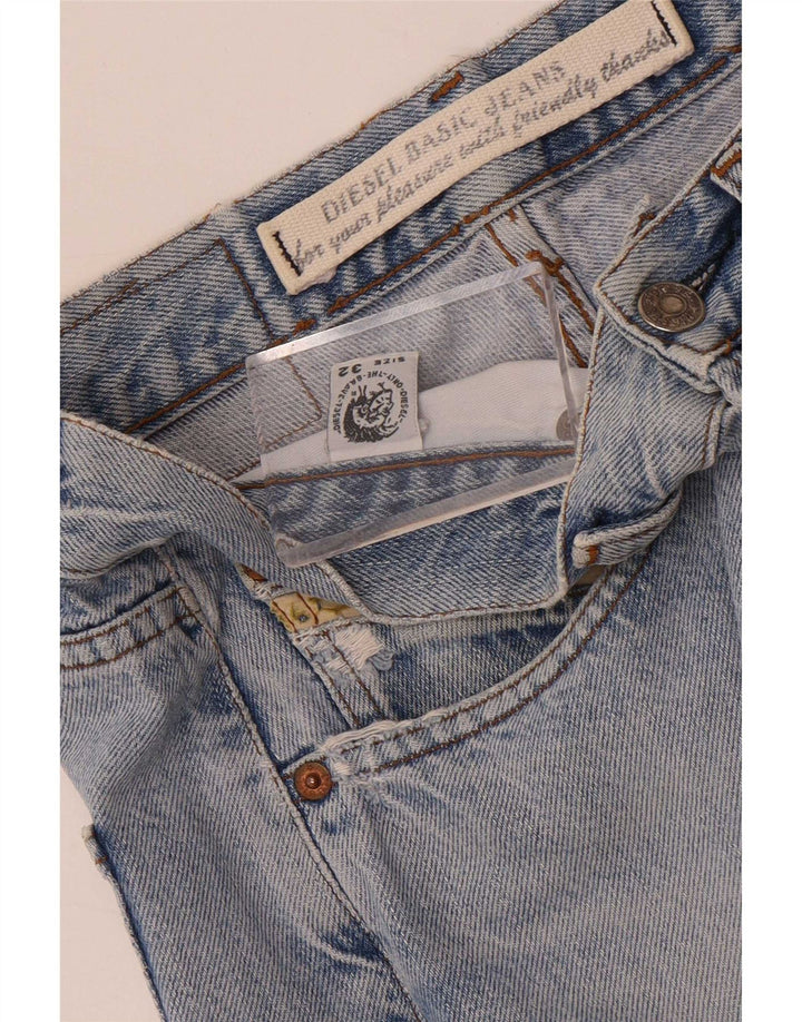 Jeans retos masculinos diesel desgastados W32 L32 algodão azul