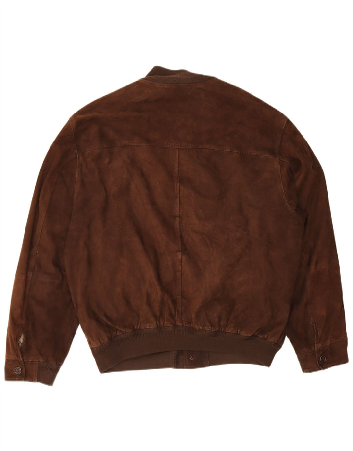 Jaqueta bomber masculina vintage de camurça EU 52 XL marrom