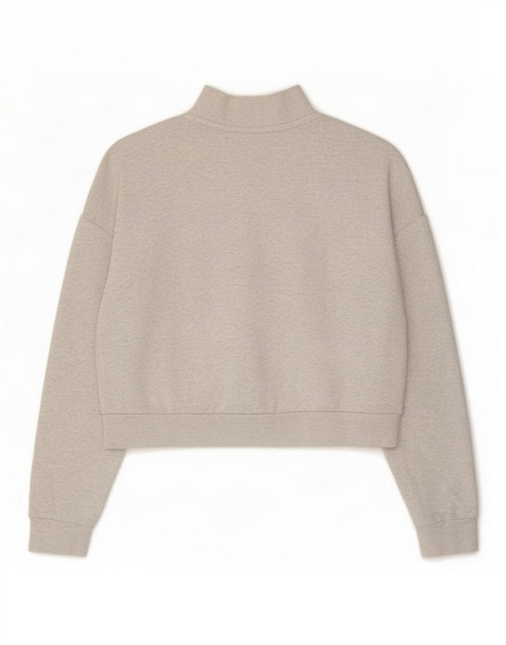 Moletom Nike feminino oversized com zíper e gola alta UK 14 cinza médio