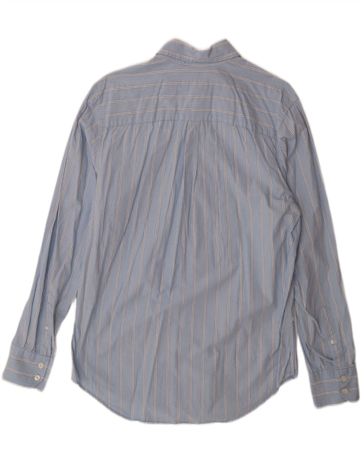 Camisa masculina MOSSIMO de algodão listrado azul médio