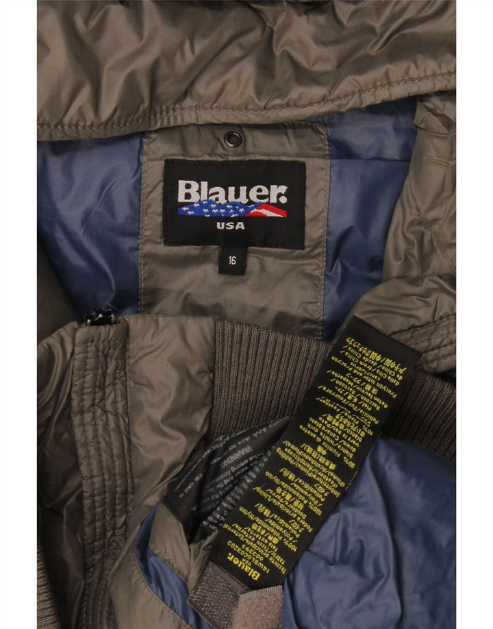 Jaqueta acolchoada com capuz Blauer Boys 15-16 anos cinza poliamida