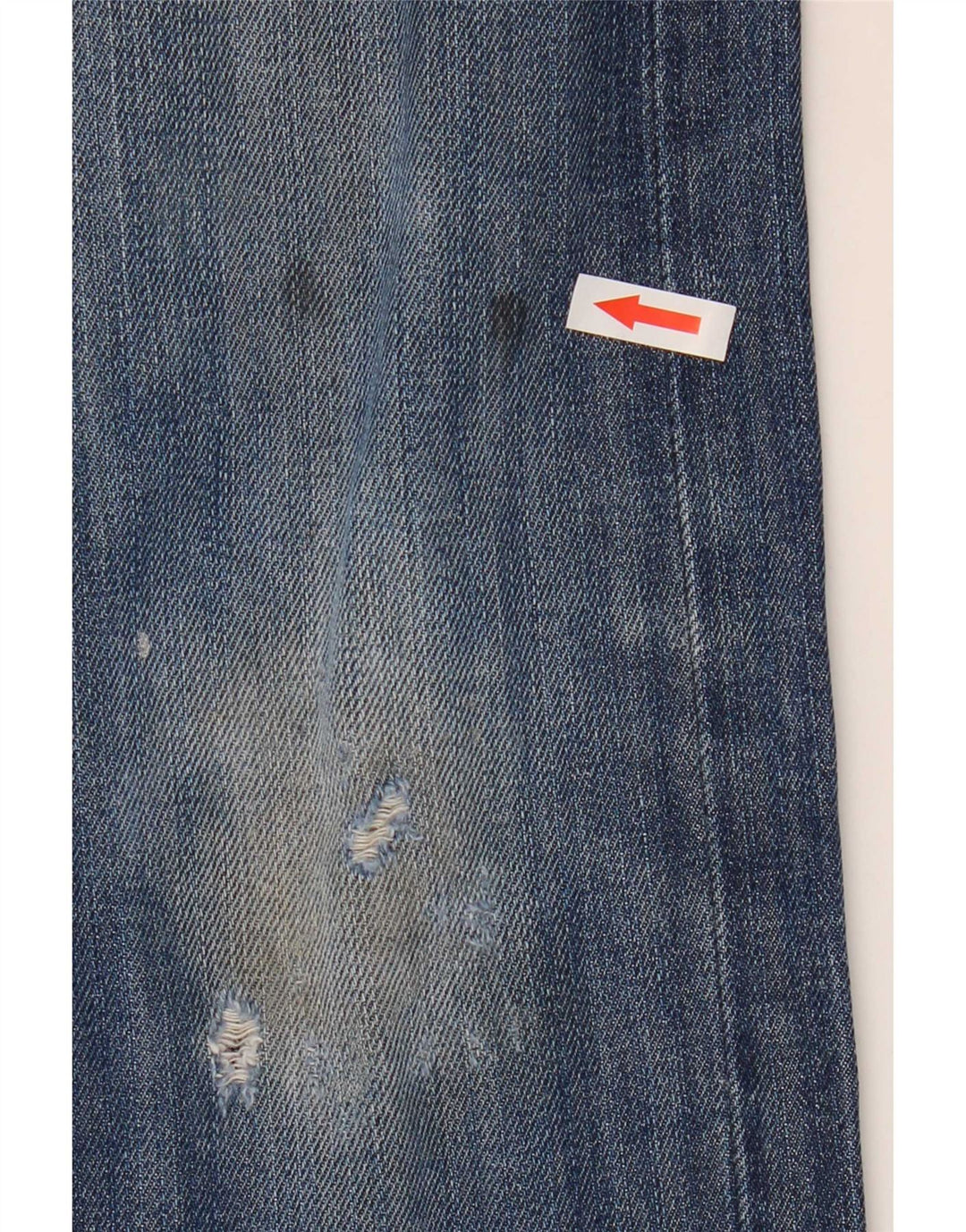 Lee Mens Zed Distressed Straight Jeans W32 L32 Azul Algodão