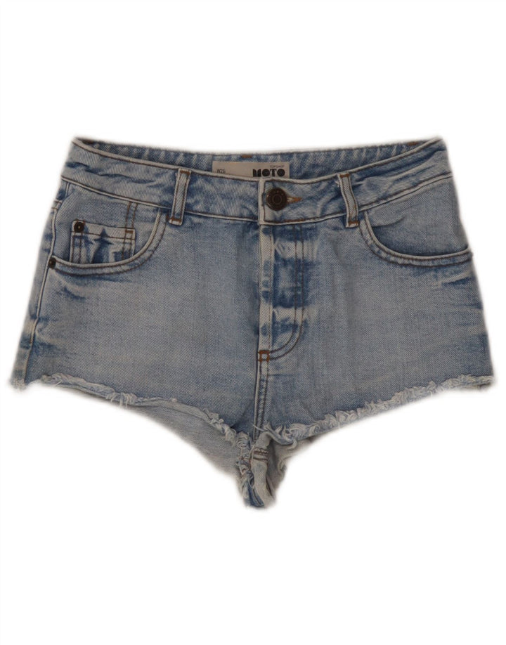 Shorts jeans feminino Topshop W26 pequeno algodão azul