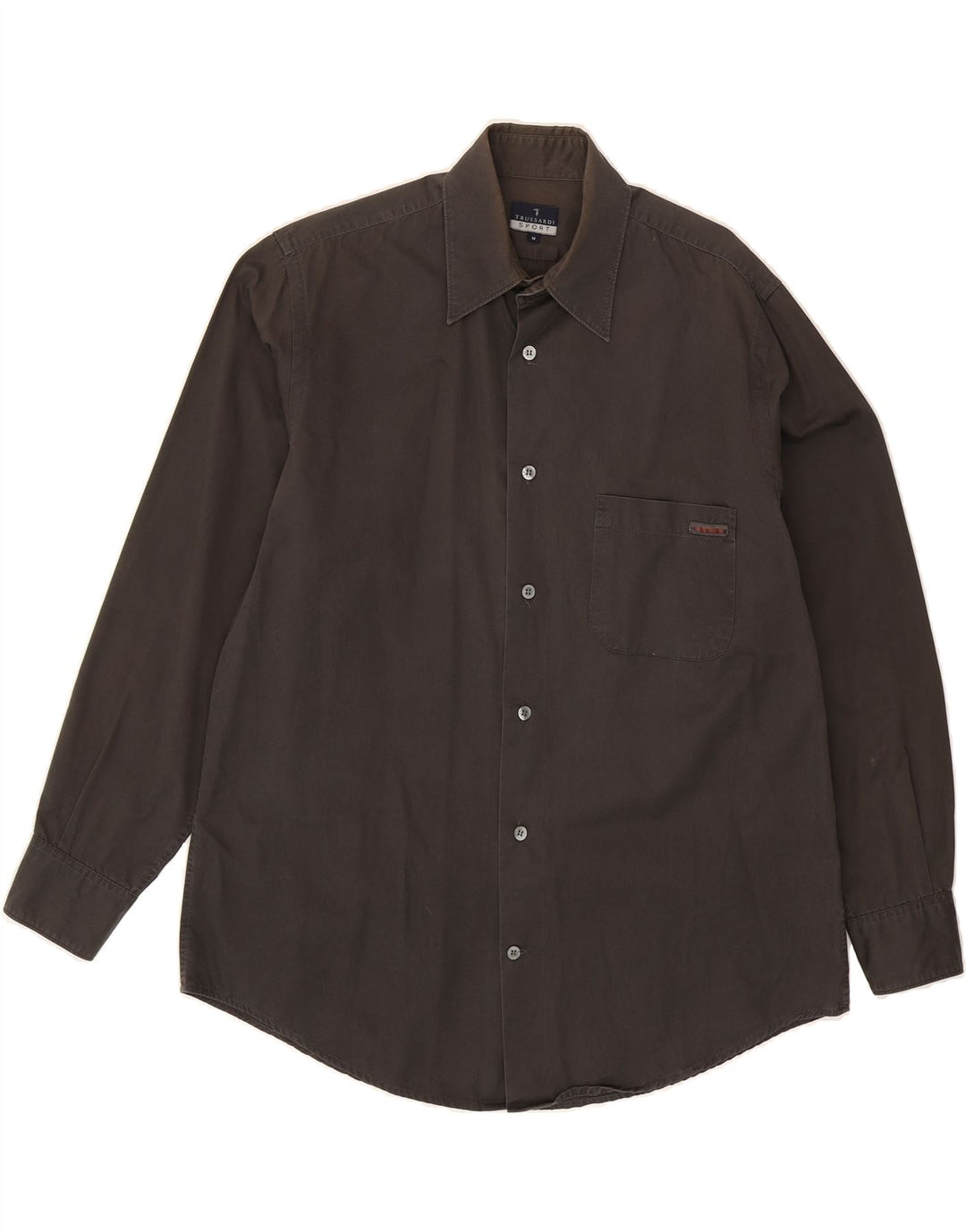 TRUSSARDI Mens Shirt Medium Grey Cotton Vintage Trussardi and Second-Hand Trussardi from Messina Hembry 