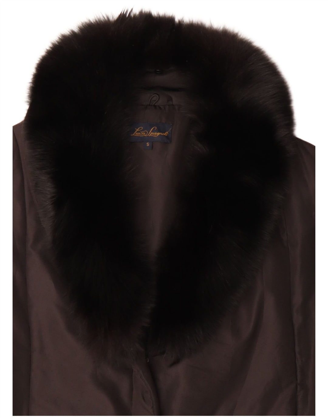 Jaqueta acolchoada superdimensionada feminina Luisa Spagnoli UK 10 poliéster marrom pequeno