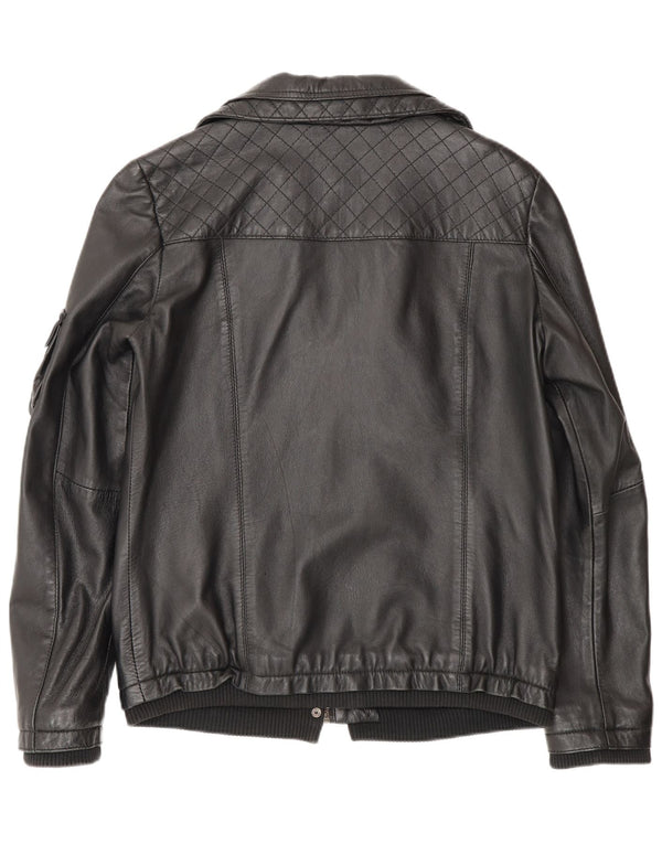 Lee Womens Cooper jaqueta de couro Reino Unido 12 médio preto