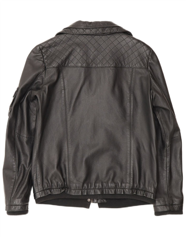 Lee Womens Cooper jaqueta de couro Reino Unido 12 médio preto