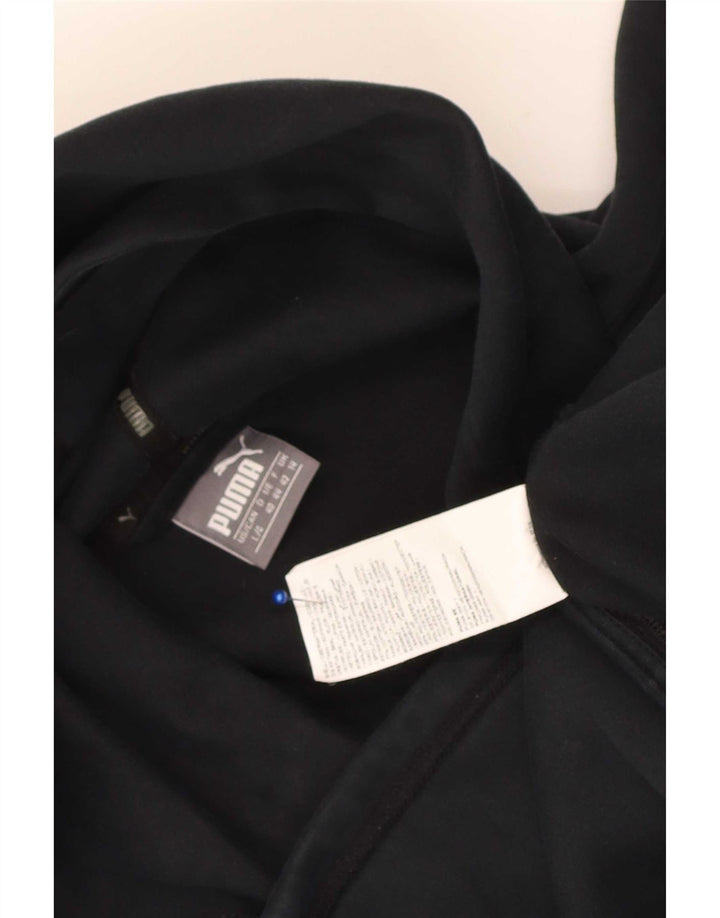 Puma Mens Zip Hoodie Sweater UK 14 Médio Algodão Preto