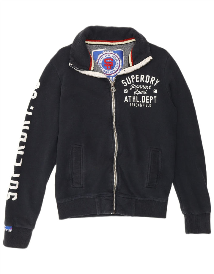 SUPERDRY moletom gráfico masculino jumper pequeno algodão azul marinho