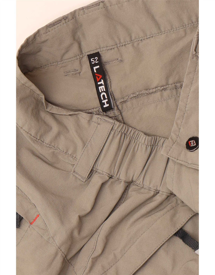 Shorts cargo masculino vintage IT 52 XL W38 cinza