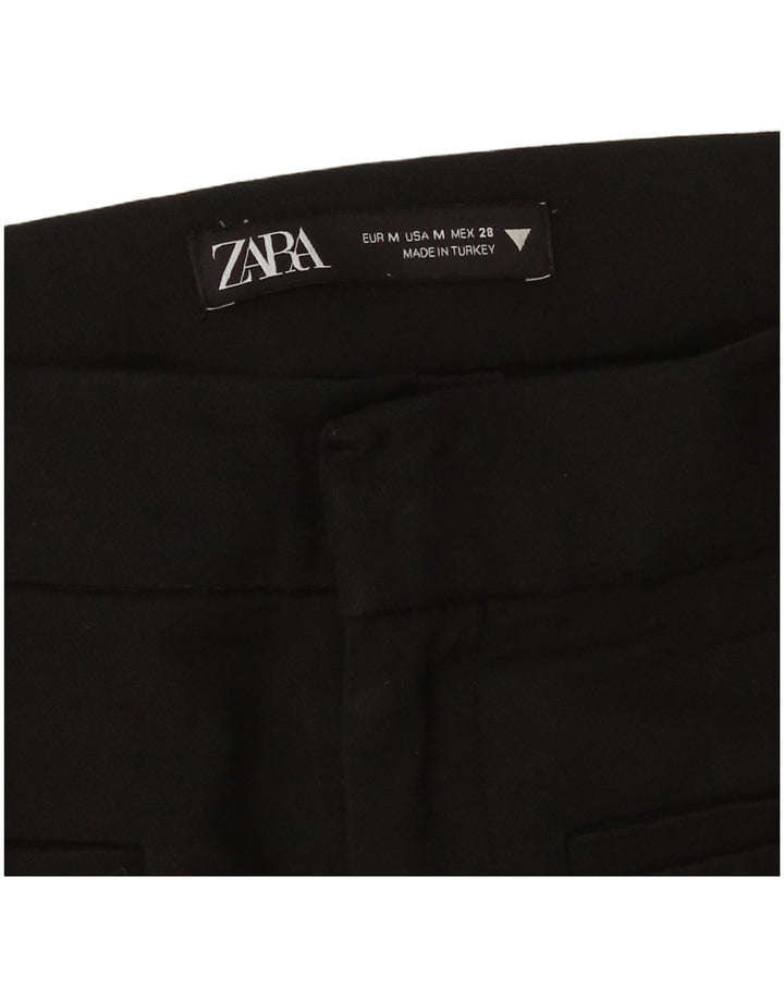 Zara Calça feminina casual bootcut médio W28 L26 preta