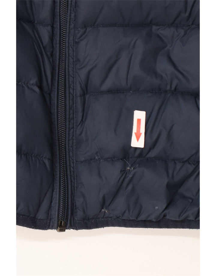 Jaqueta acolchoada feminina Benetton UK 10 pequena azul marinho
