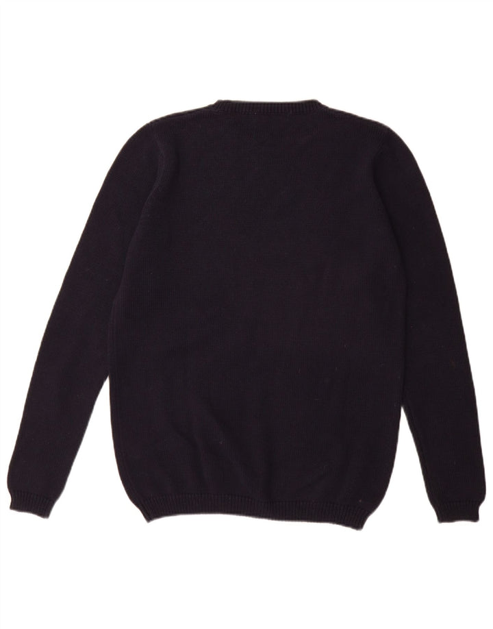Suéter masculino Marks & Spencer com gola redonda, azul marinho médio