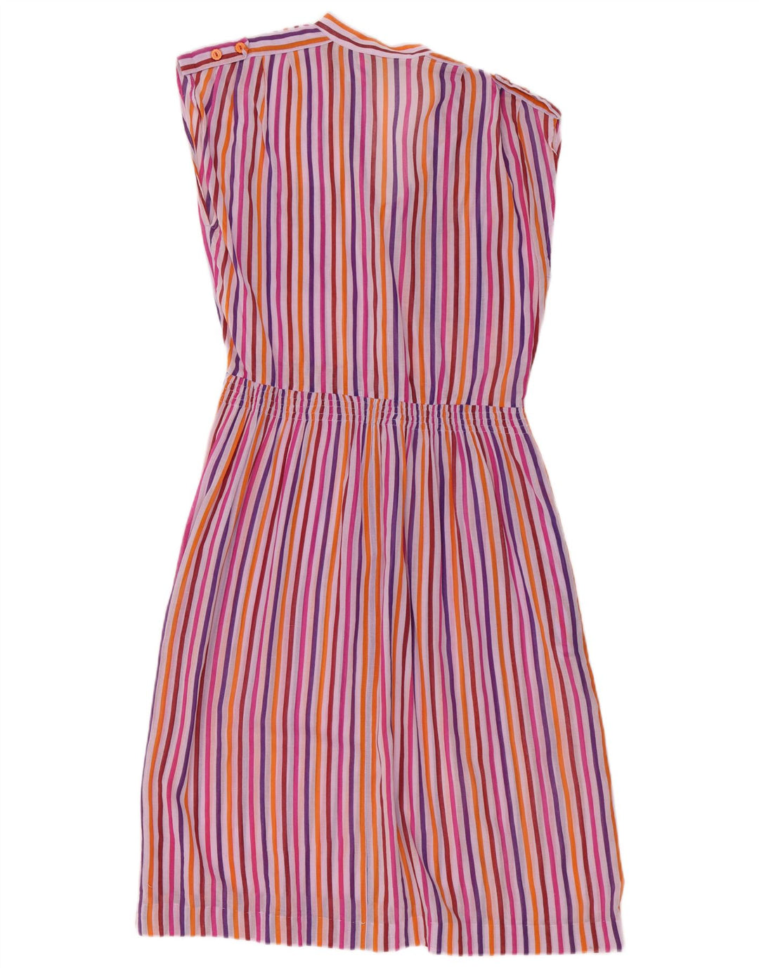 Vestido feminino vintage sem mangas linha A EU 40 médio listrado multicolorido