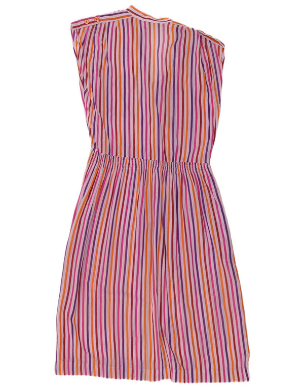 Vestido feminino vintage sem mangas linha A EU 40 médio listrado multicolorido