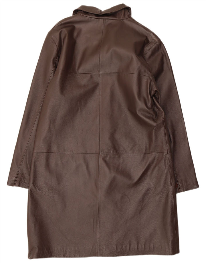 Casaco de couro feminino MILAN Reino Unido 14 grande couro marrom