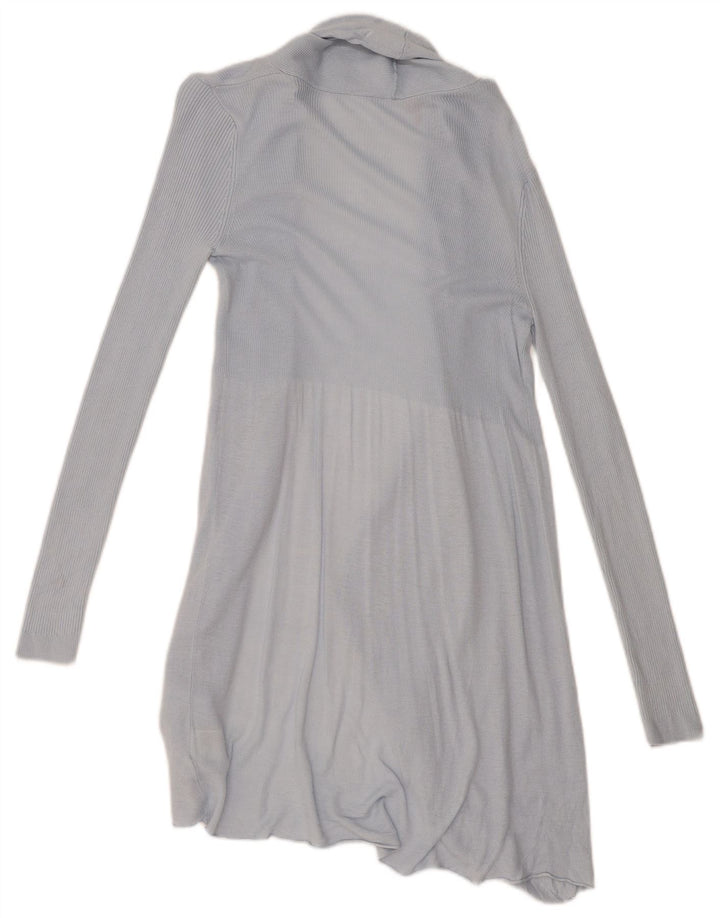 Suéter de cardigã aberto com espinhel feminino Fase Oito Reino Unido 8 viscose azul pequena