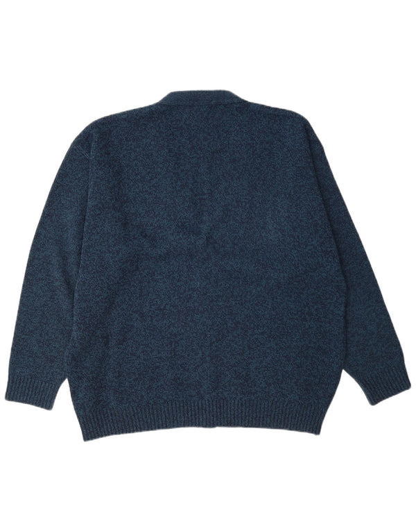 Suéter Cardigan Masculino Four Seasons XL Azul Marinho Salpicado Acrílico
