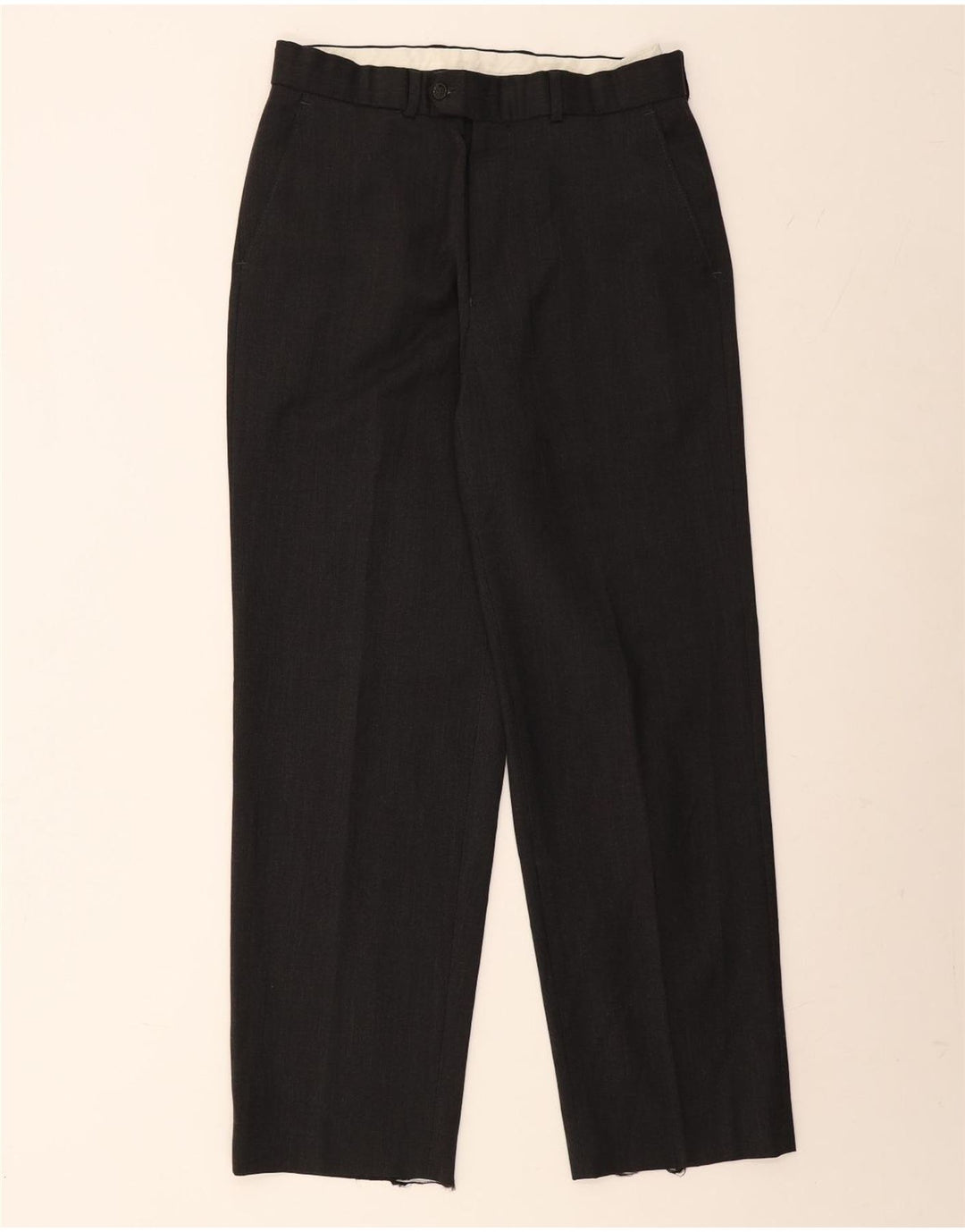 Calça masculina de terno reto MARKS & SPENCER W30 L30 poliéster cinza