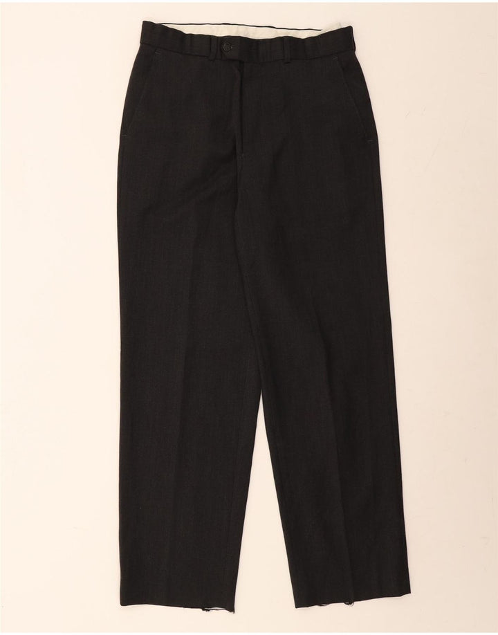 Calça masculina de terno reto MARKS & SPENCER W30 L30 poliéster cinza