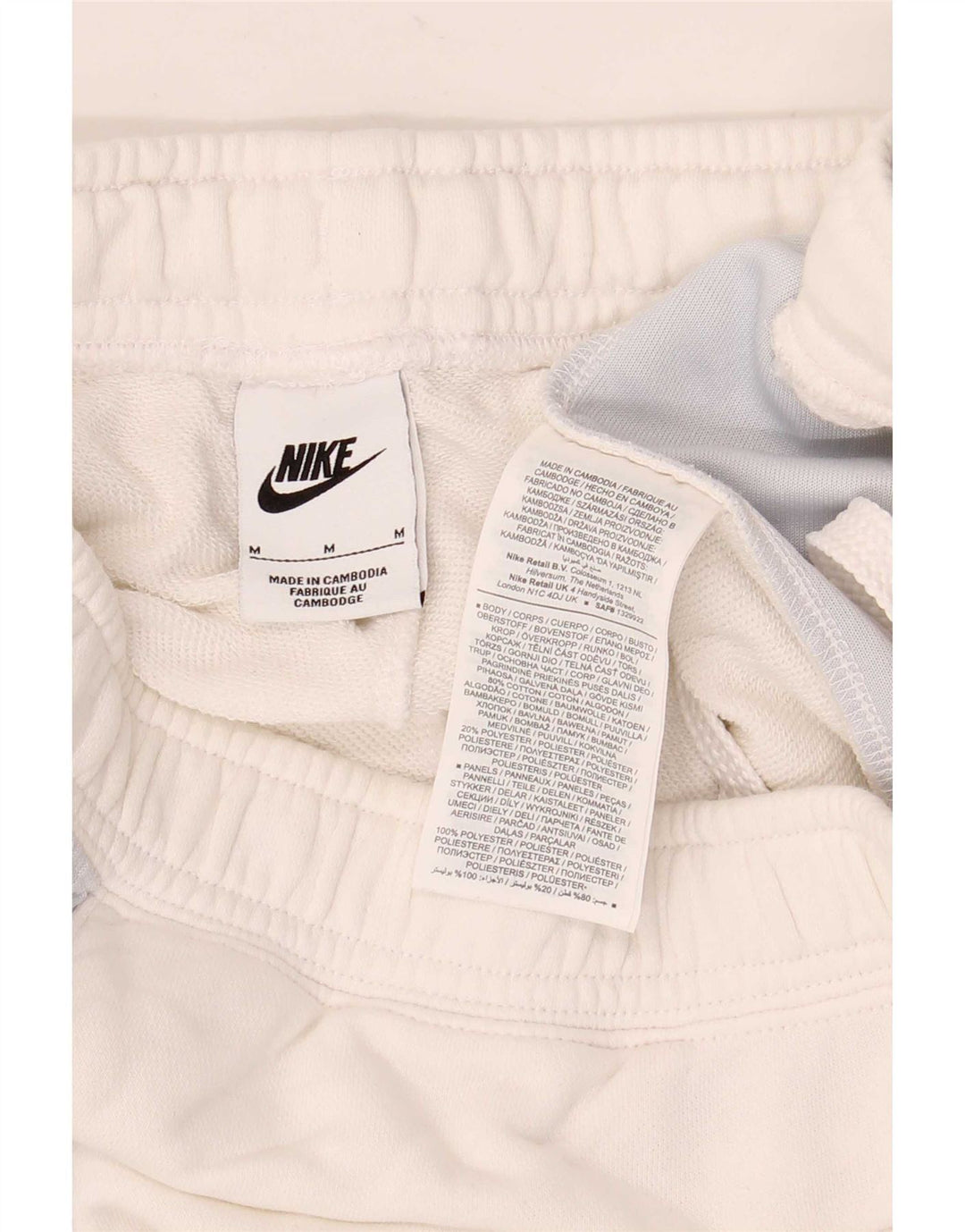 Shorts esportivos gráficos masculinos Nike médio branco colorblock algodão