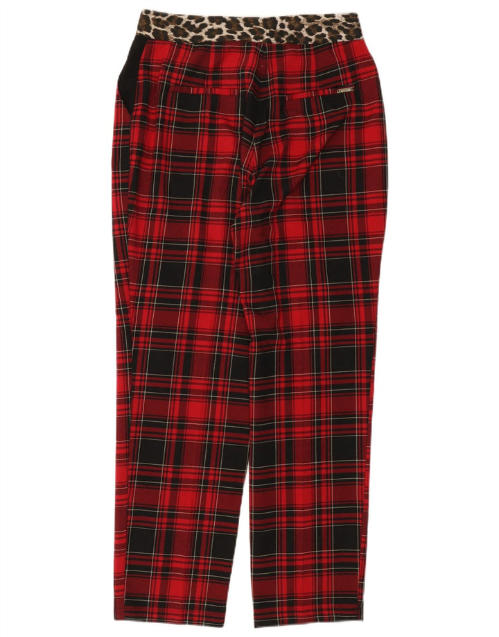 Calça Chino Cônica Feminina GUESS W28 L26 Poliéster Xadrez Vermelho