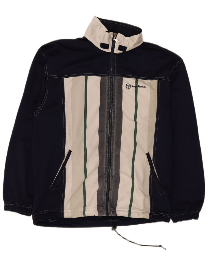 Sergio Tacchini Jaqueta masculina de agasalho médio azul marinho colorblock