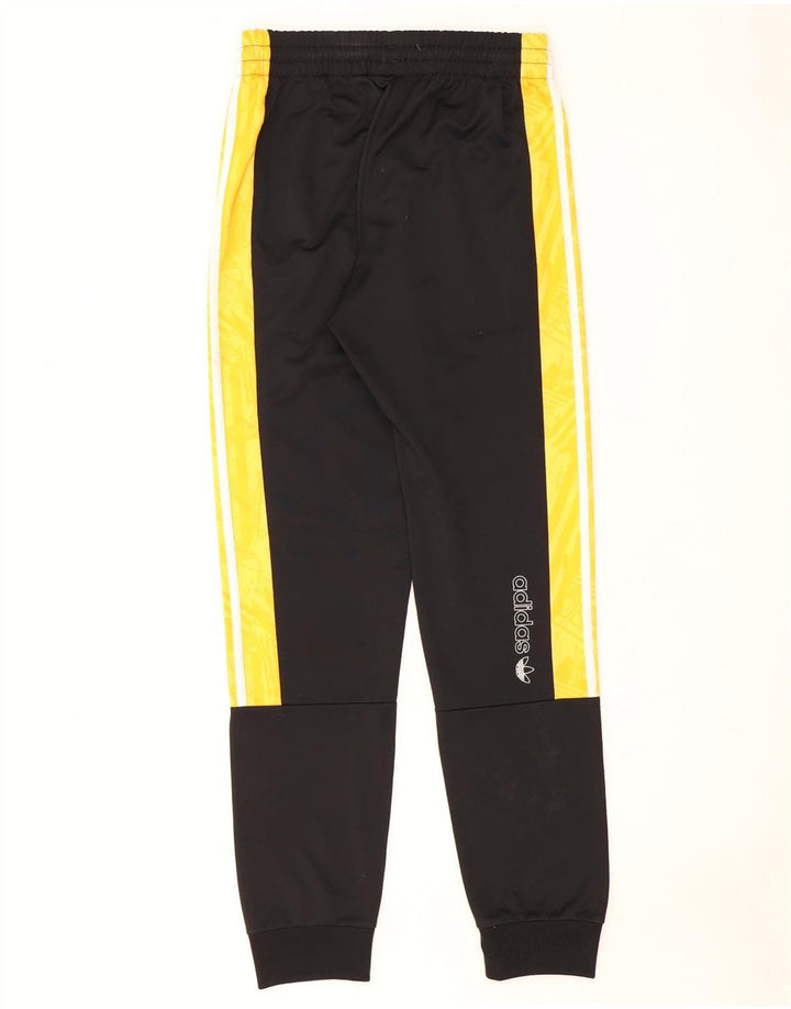 Calça de treino masculina Adidas Joggers pequeno preto colorblock poliéster