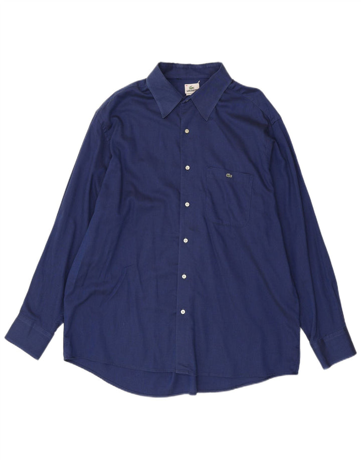 Camisa masculina Lacoste tamanho 46 2XL algodão azul