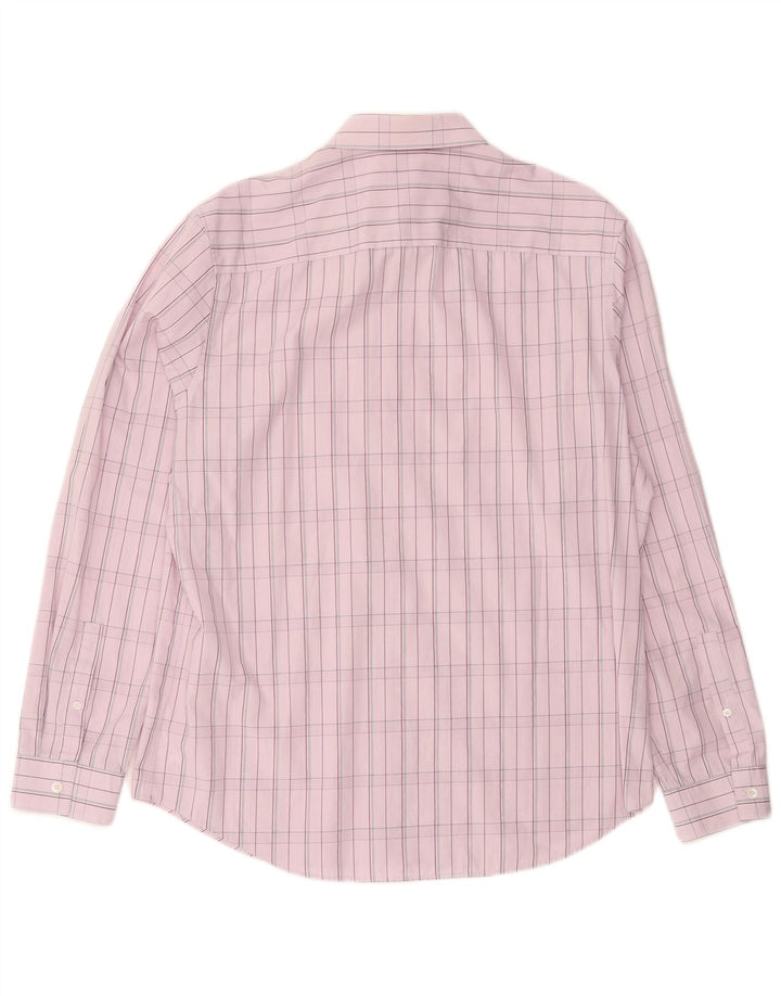 Camisa masculina CALVIN KLEIN grande algodão xadrez rosa