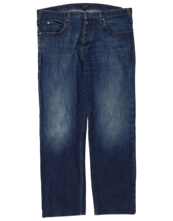Armani Masculino Regular Straight Jeans W36 L30 Azul Algodão